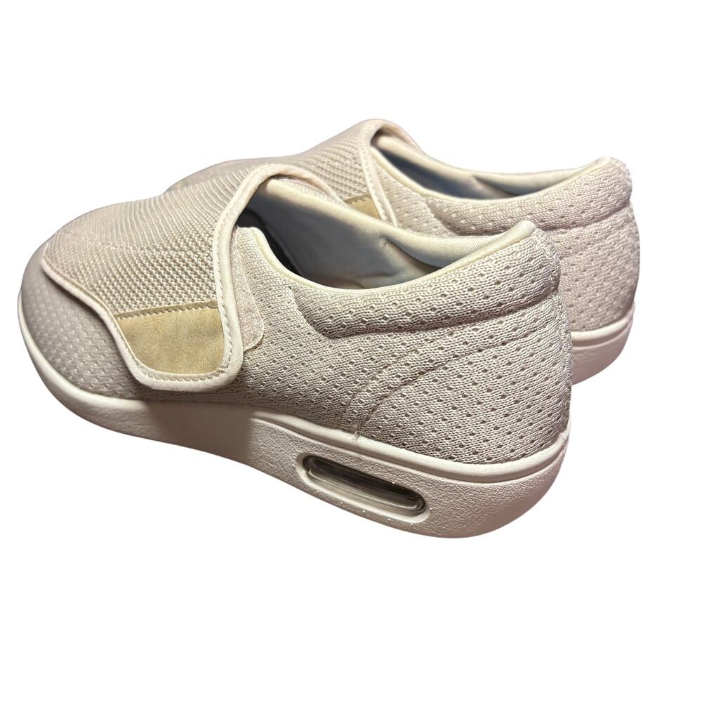Youyun Diabetic Slip-on Walking Shoes W8.5 M7.5 Beige Memory Foam Sneakers - Picture 2 of 9